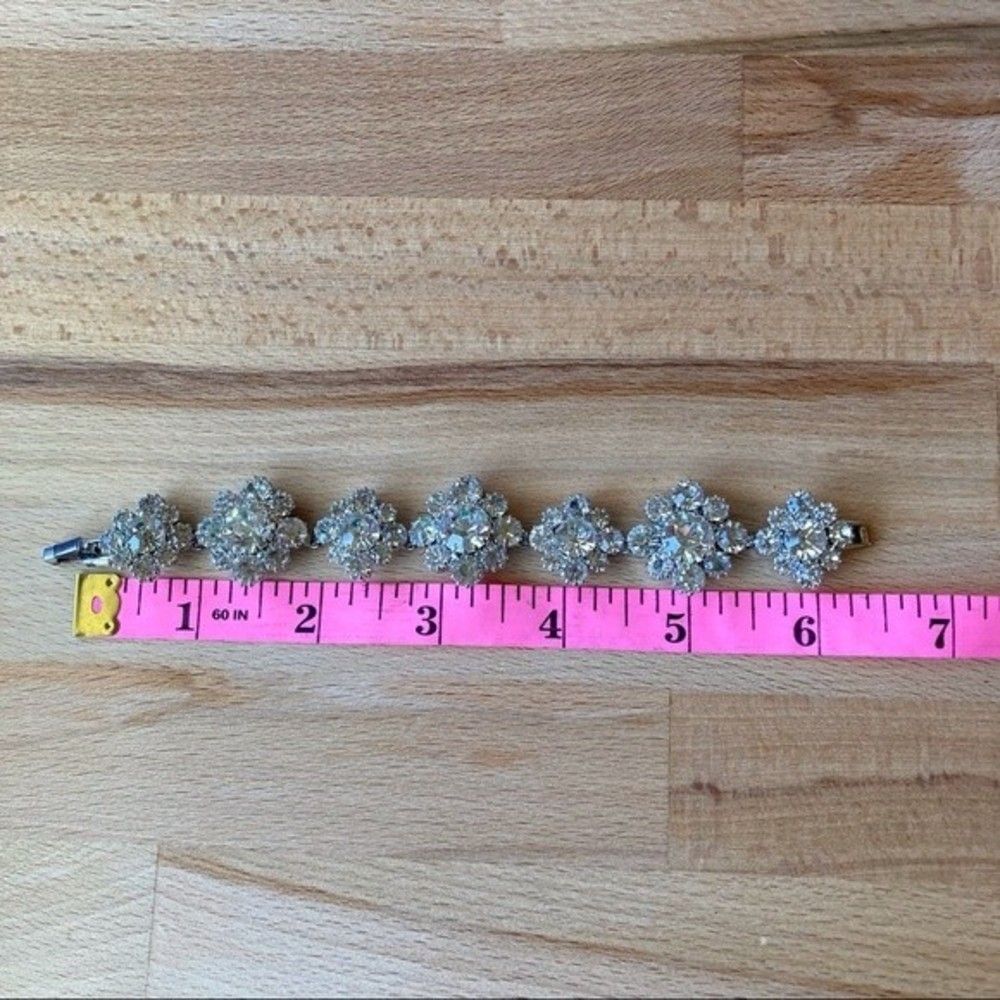 Crystal Rhinestone Marie Ferra Vintage Flower Bracelet - Picture 5 of 9